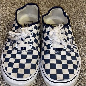 Authentic Vans: Navy Blue & White Checkerboard